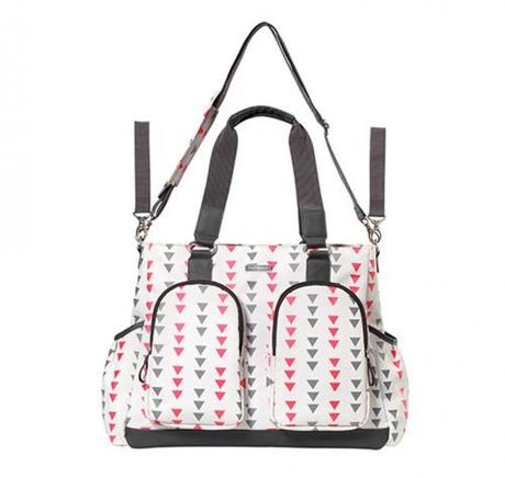 Taška pre mamu glam sivá/červená, babyono