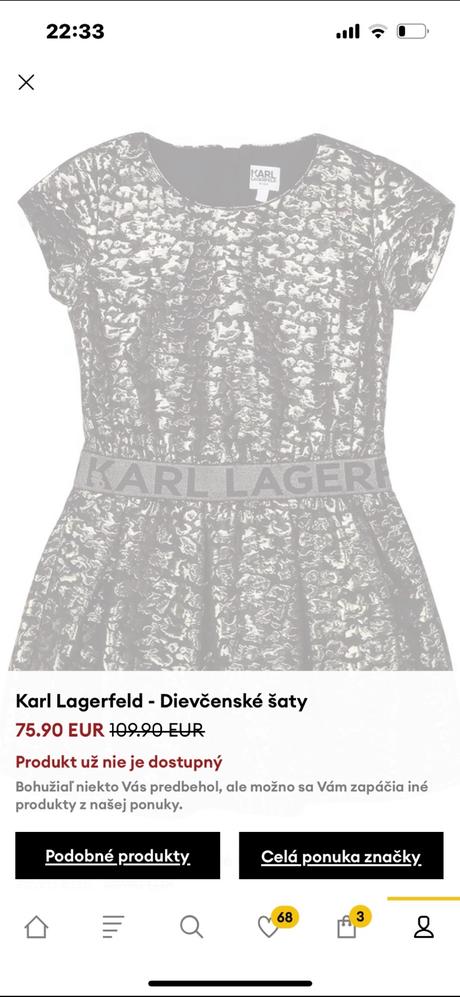 Luxusné karl lagerfeld šaty, 140