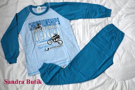 Detské bavlnené pyžamo auto pre -násť ročných, 140 - 176