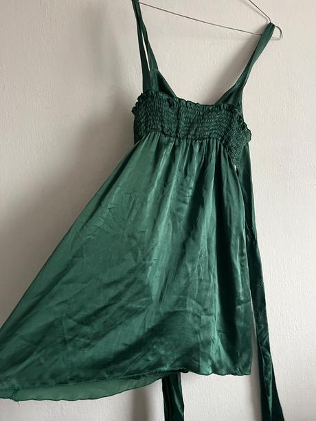 100 perc hodvab silk prekrasna zelena zelene talia, s