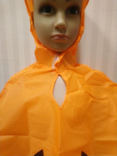 Halloween pončo kapucňa tekvica, 3-6 r, 98-116 cm,