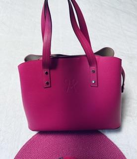 Ružová kožená kabelka zn. magenta + darček klobúk,