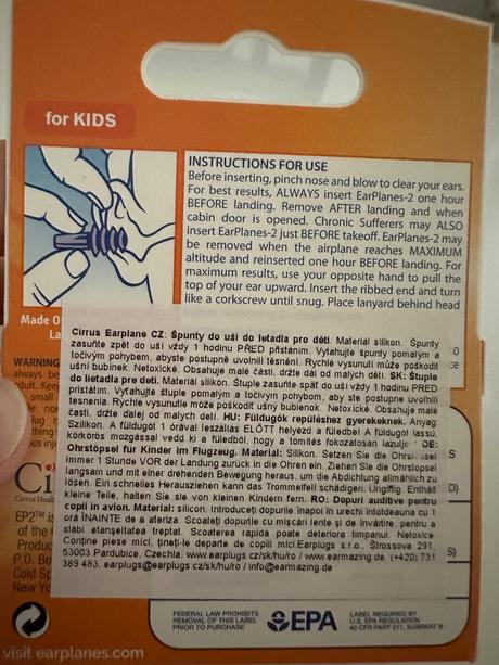 Detské štuple - do lietadla,