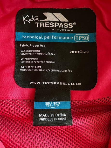 Prechodná  bunda - trespass, 140