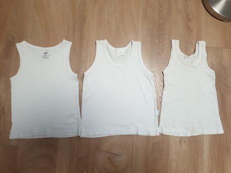 3x biele tielka 110/116, h&m,110