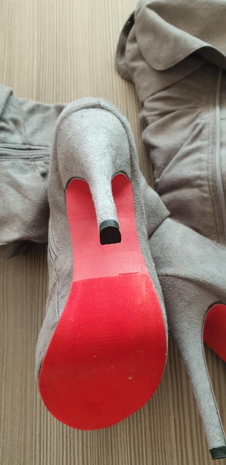 Semišové prechodné čižmičky nad kolená, 37