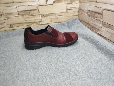 Rieker 39 - dámske kožené bordové našuchovačky, rieker,39