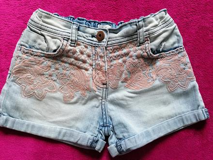Riflové kraťasky s čipkou, f&f,134