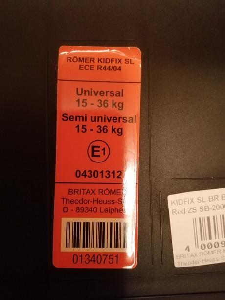 Autosedačka britax romer kidfix sl ece r44/04, britax
