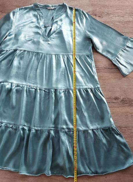 Modrozelené volánové šaty, 42