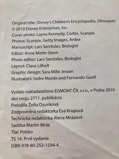 Disney dinosaury - moja encyklopédia (2010),