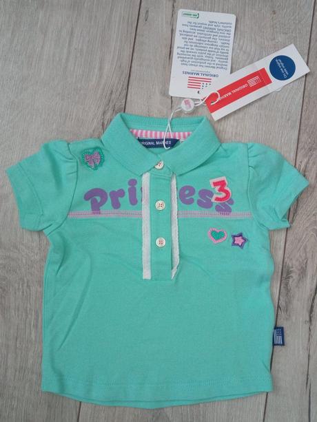 Tyrkysové polo tričko princess (3-6 mes.), original marines,62 / 68