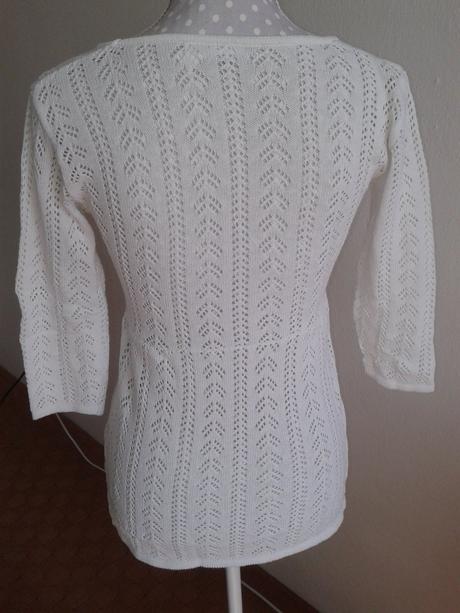 Romantický bavlnený svetrík s dierkovým vzorom s, s