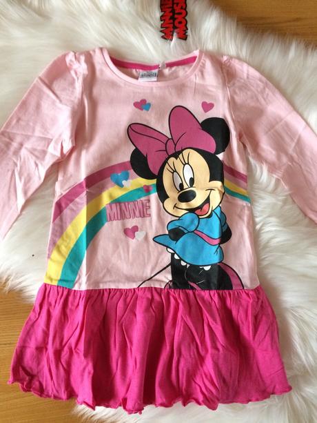Dievčenské šaty s dlhým rukávom minnie mouse., disney,98 - 128