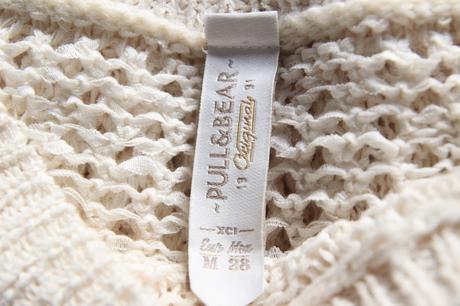 Krémový pletený top, pull&bear, pull&bear,m