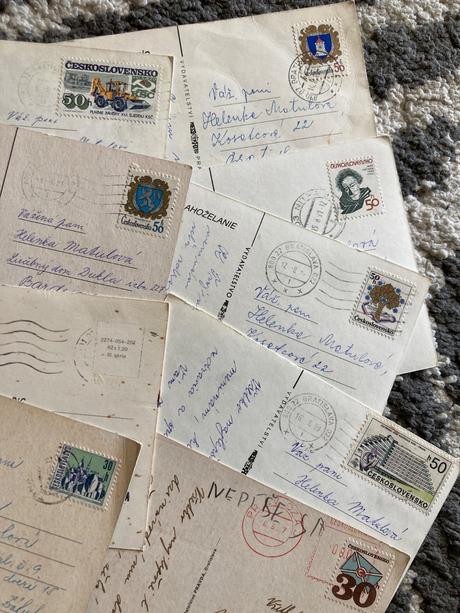 Retro kvetinkové pohľadnice 80-90te roky, 