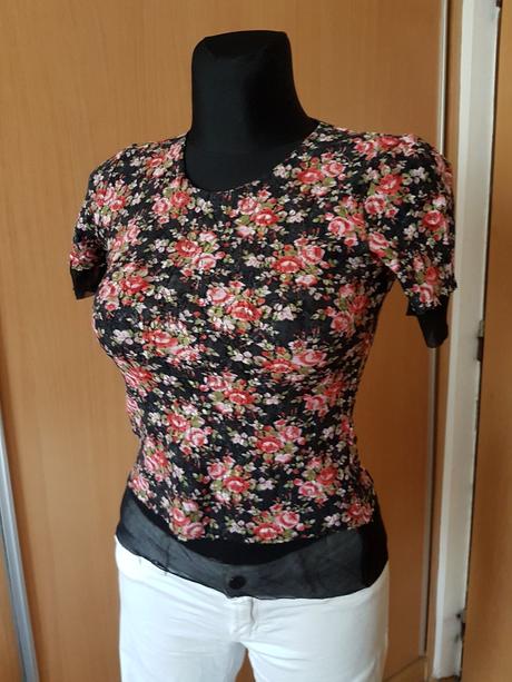 Kvetované talianske dvojvrstvové tričko sko, s