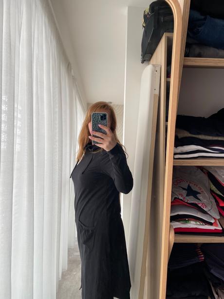 Čierne bavlnené saty, bonprix,42