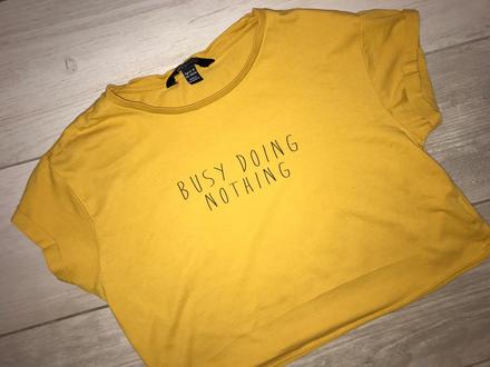 Tenké okrové crop tričko, new look,152