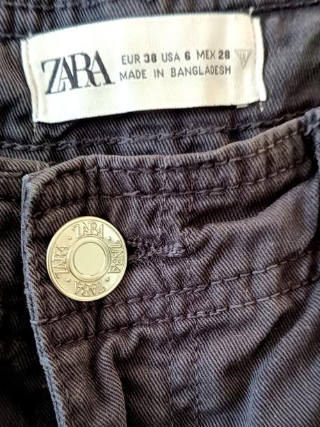 Tmavosivé dámske cargo nohavice zara, zara,m