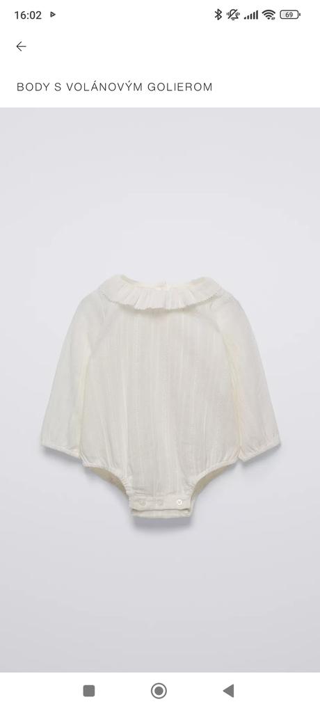 Body s volanovym golierom veľkosť 74, zara,74