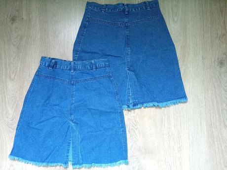 Dve rovnaké riflové sukničky, items,158