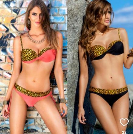 Dámske plavky dvojdielne s leopardím vzorom, 36 - xl