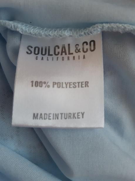 Soulcal&co top bledomodý s čipkou, m