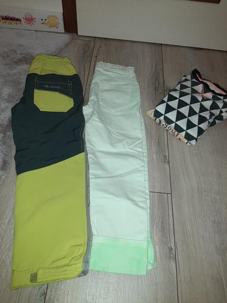 Balíček softshelové nohavice, reflexná bunda, 122–134