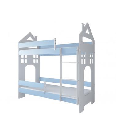 Poschodová posteľ dom ii, modrá - rozmer 160x80 cm, šírka (cm): 80,dĺžka (cm): 160