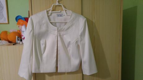 Top stav cierno smotanove saty  42 + kabatik, 42