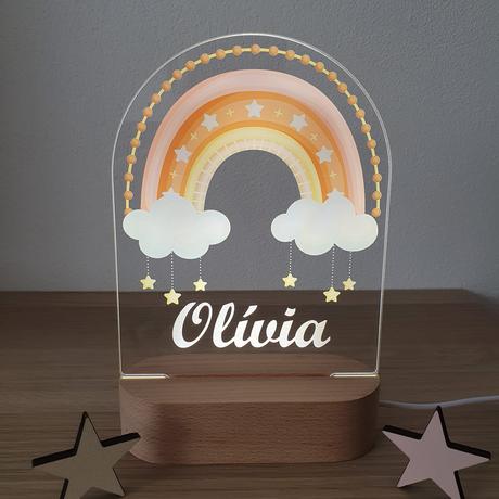 Detská nočná lampa s vlastným menom dúha i.,