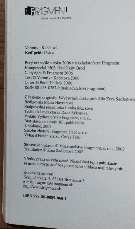 Keď príde láska - veronika kabátová, 