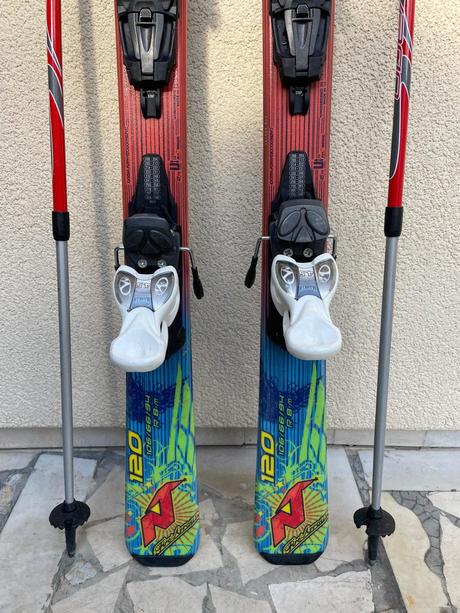 Lyže nordica fire arrov team 120 cm + palice, 120-129 cm