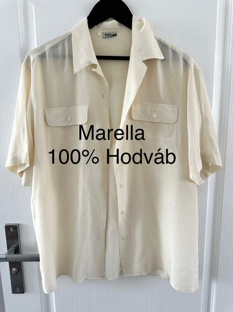 Hodvábna krémová košeľa marella hodváb, l
