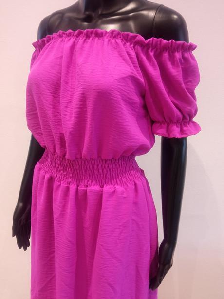 Dámske letné šaty ciklámenové, m