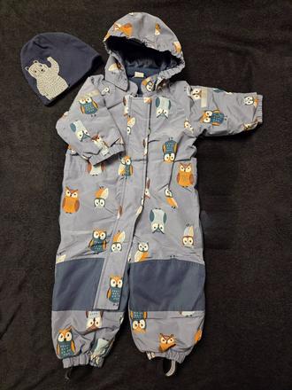 Lindex zimna kombineza sovy 80 a ciapka fix, lindex,80