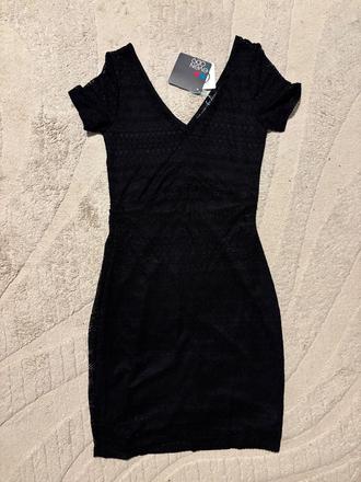 Čipkované čierne minišaty, 34 / xs