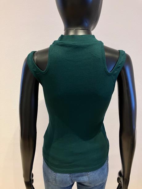 Tmavozelený rebrovaný top (xs), sinsay,xs