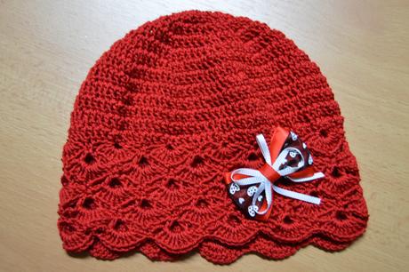 Háčkovaná čiapočka s mašličkou, 50 - 158