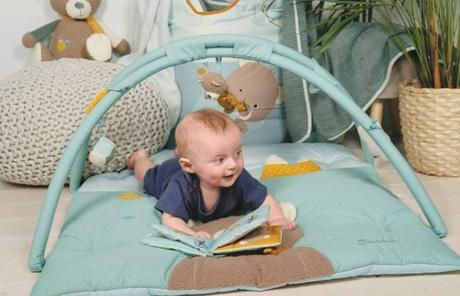 Deka pre bábätka s hrazdou/medvedík ben - modra, 