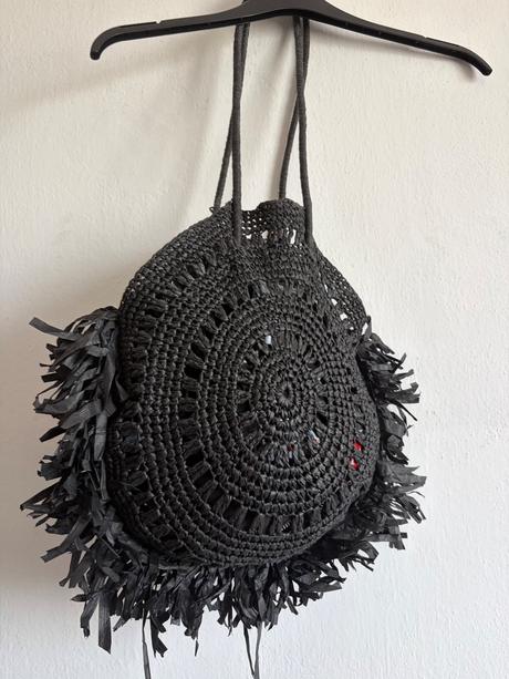 Zara letna boho kabelka cierna pc 37e handmade mal, zara