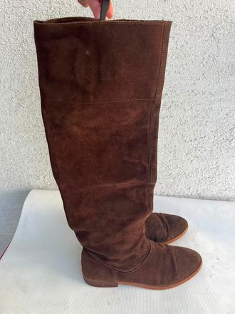 Zara boho 38 pc 109e kozene cizmy z brusenej koz, zara,38