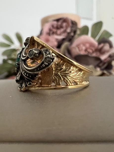 Strieborny prsten s 18k zlatom, 