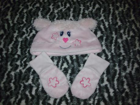 Ružová čiapka+rukavičky, cherokee,62