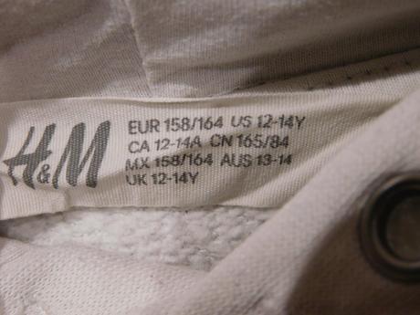 Biela mikina, h&m,158