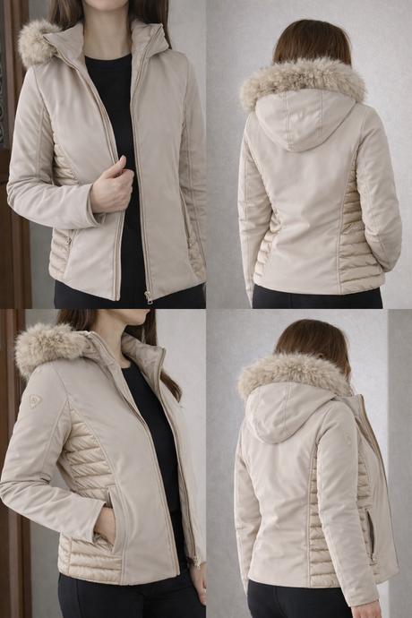 Luxusnú dámsku páperovú lyžiarsku / zimnú bundu, s