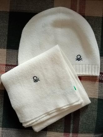 Komplet čiapka + šál benetton 104/110, benetton,104