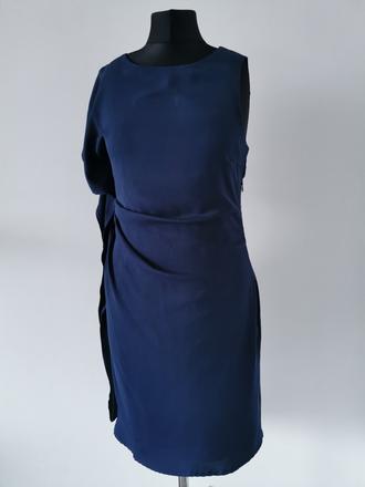 Modré asymetrické šaty s vlnou na boku vero moda, vero moda,s