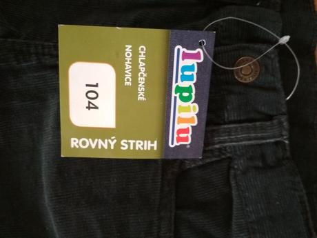 Nové menžestráky (s gumičkou v páse)č. 104 lupilu, lupilu,104